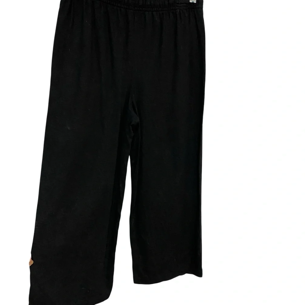 Old Navy Cream Ribbed Tee & Black Wide-Leg Pull-On Pants Kids Set Size Large